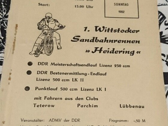 1. Wittstocker Sandbahnrennen 1982