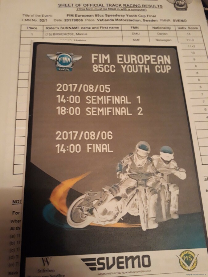 85 ccm FIM European 85 cc Youth Cup,  Vetlanda / Schweden