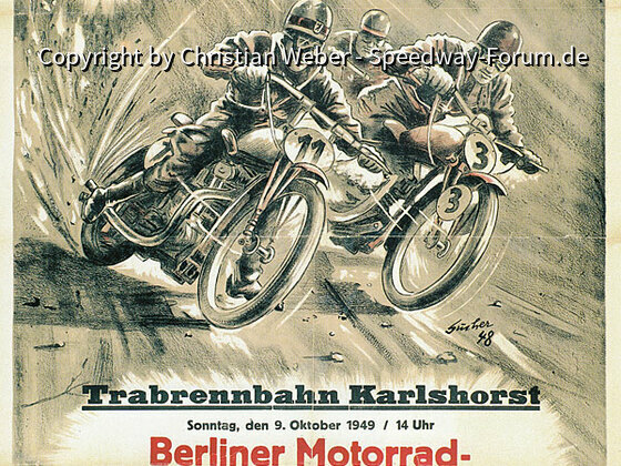 Programmheft Motorradrennen auf der Trabrennbahn Berlin-Karlshorst 1949