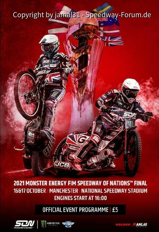 FIM MONSTER Speedway of Nations Final 1 vs 2  ( 16-17.10.2021 ) - Manchester ( Great Britain ) - Official programme