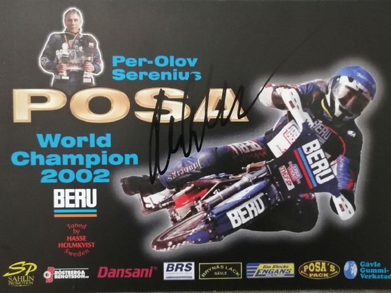 Autogrammfoto von Per-Olov Serenius Schweden SWE Weltmeister World Champion 2002 Eisspeedway