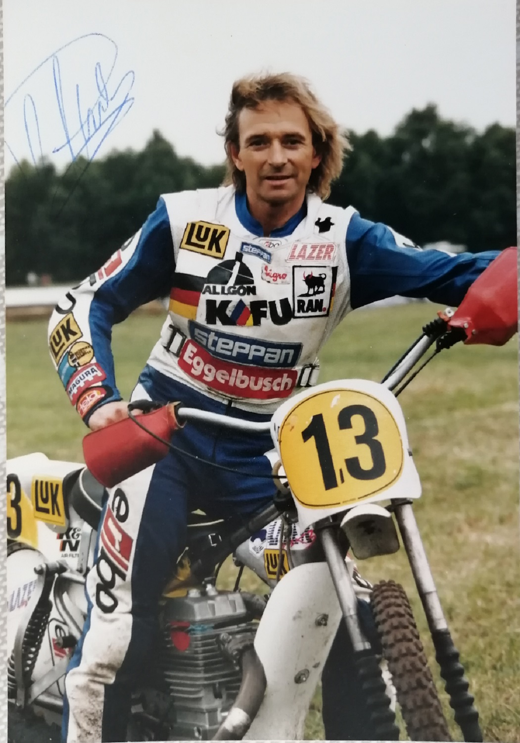 Autogrammfoto von Egon Müller, BRD Deutschland, Sandbahn-WM, Longtrack, Speedway-WM 1983