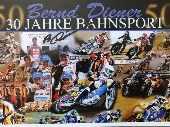 Autogrammfoto von Bernd Diener, Europameister, Deutscher Meister, Langbahn Vize- WM, BRD Deutschland