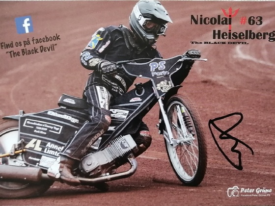 Autogrammfoto von Nicolai "The Black Devil" Heiselberg Nr. 63 DK Danmark Dansk Dänemark Danish