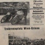 Programmheft Sandbagnrennen Wien 1954