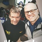 Im Fahrerlager beim Eisspeedway in Berlin...