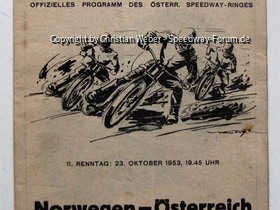 Programmheft Speedway Länderkampf Österreich - Norwegen am 23.10.1953 in Wien-Favoriten