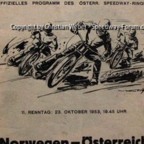 Programmheft Speedway Länderkampf Österreich - Norwegen am 23.10.1953 in Wien-Favoriten