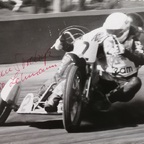 Autogrammfoto Nr. 1 vom Seitenwagen- / Gespann- Team Roman Strelzyk / Silvio Lehmann vom MC Geothermie Neubrandenburg, DDR, DDR- Vize- Meister