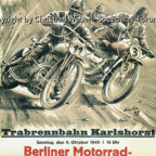 Programmheft Motorradrennen auf der Trabrennbahn Berlin-Karlshorst 1949